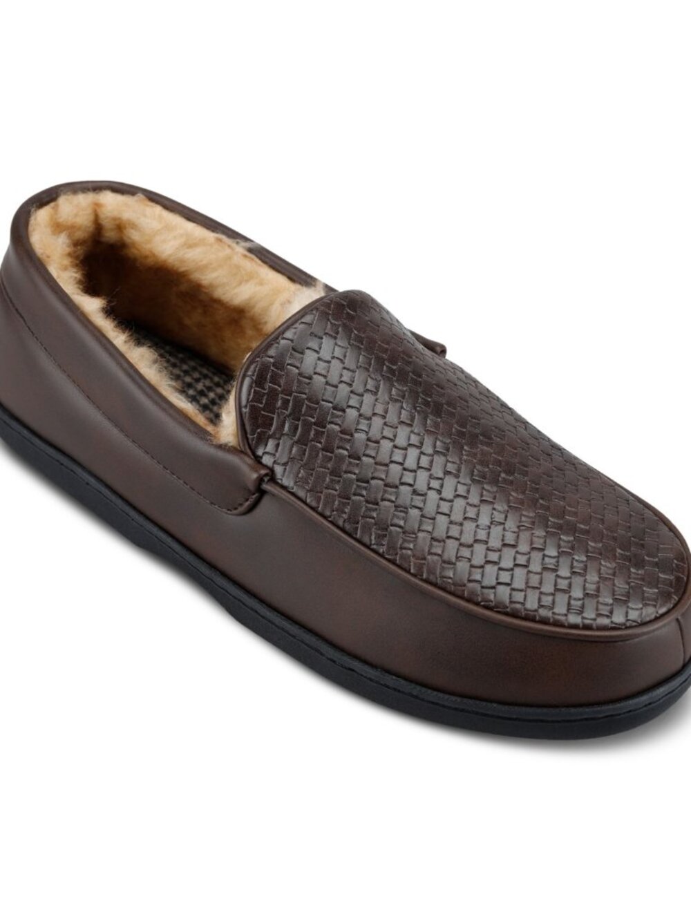 Haggar Men’s Basketweave Embossed Venetian Indoor/Outdoor Slippers